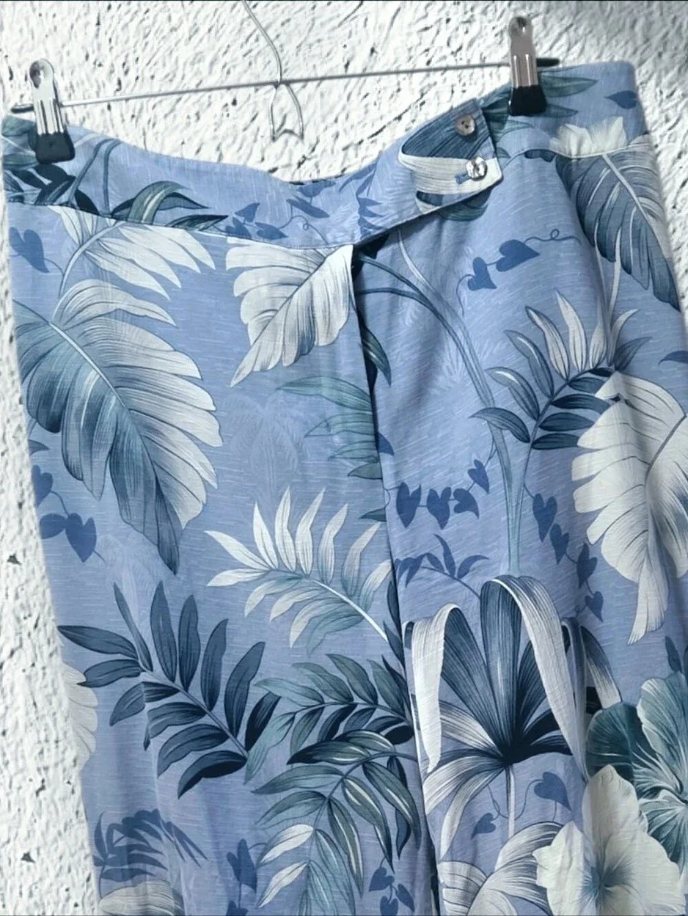 Cruise Ready 100% Sulk Blue Tropical Floral Drawstring  Bottom Pants